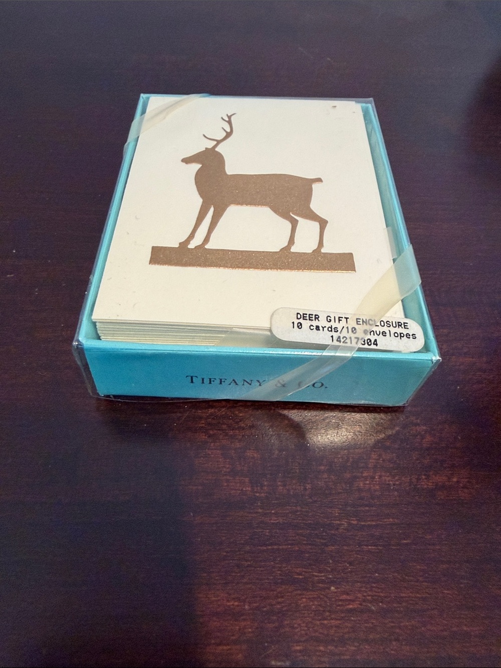 Vintage collectible Tiffany & Co. Blue Box with Gold Deer Notecards